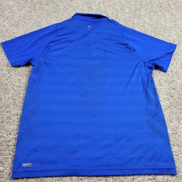 Puma Golf Polo Shirt Mens XL Blue Vented Short Sleeve Performance Stripe USP Dry - Picture 5 of 7